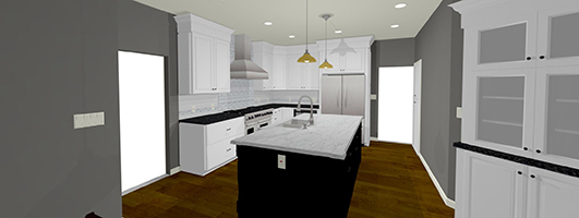 3D image of a new kitchen