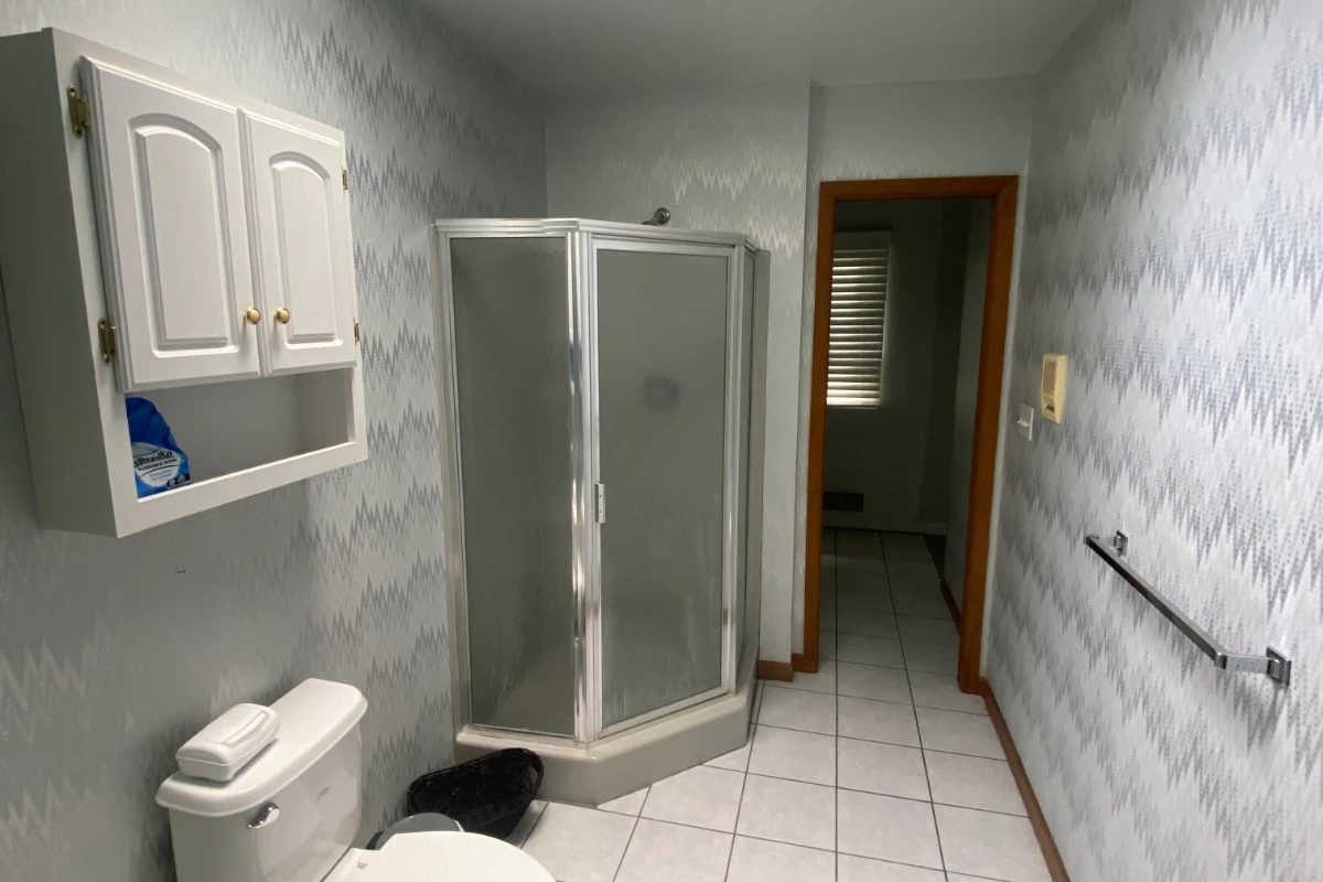 Dated bathroom before primary suite remodel in Clarks Summit, PA