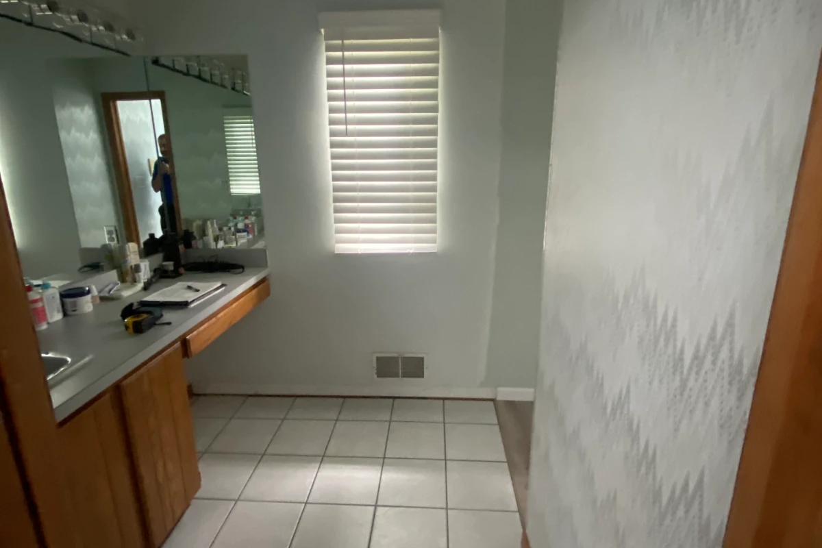 Original bathroom layout before renovation in Clarks Summit, PA