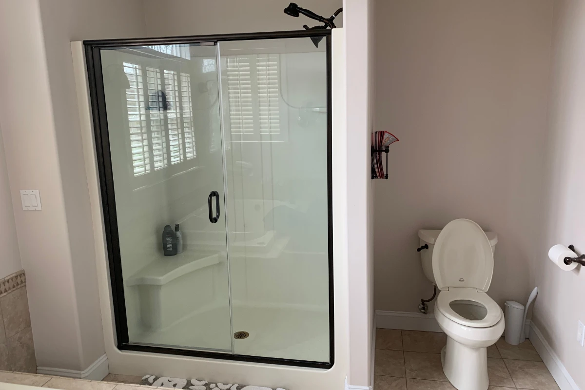 Bathroom before walk-in shower remodel in Clarks Summit, PA