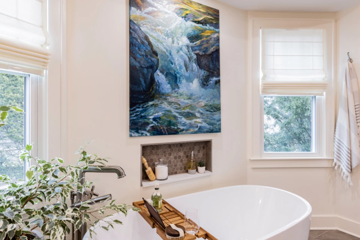Accessible walk-in shower in a Trucksville, PA bathroom conversion
