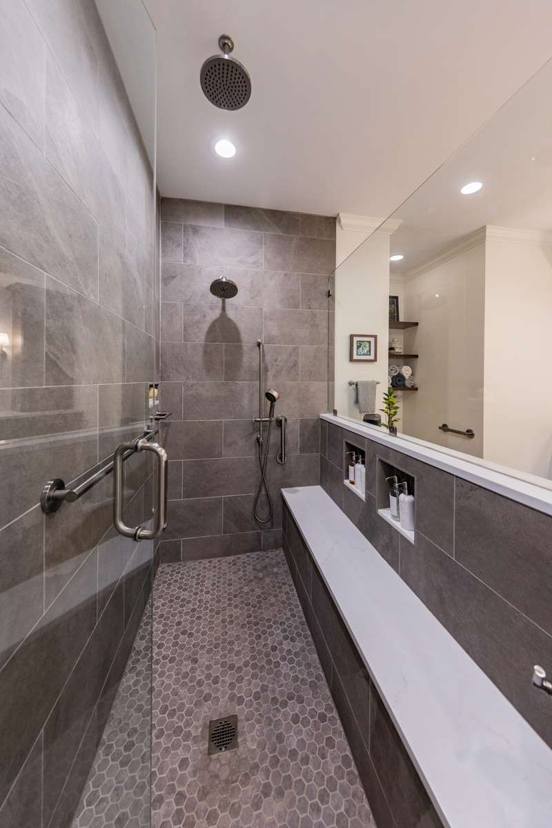 bathroom_remodel_dallas_pa_004 Wellborn cherry vanity with quartz top in Trucksville, PA