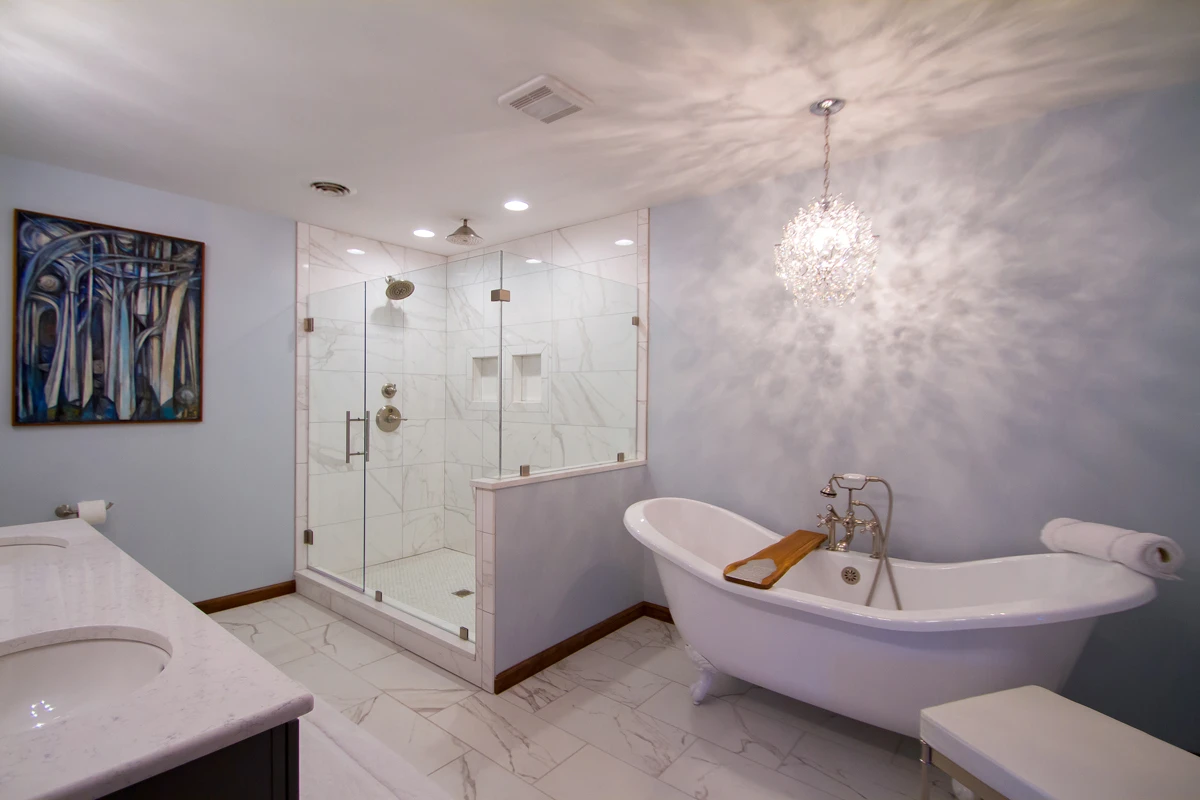 Spa-inspired bathroom retreat remodel in Scranton, PA