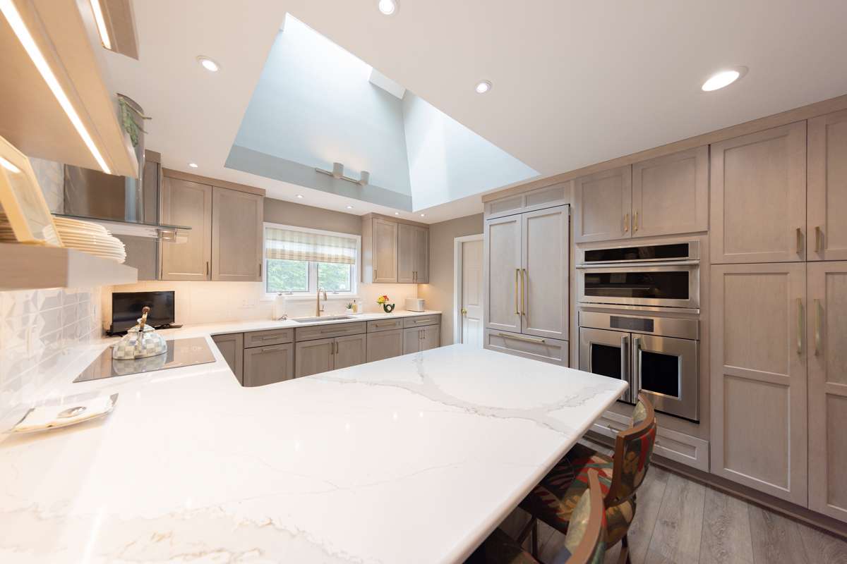 Gallery-inspired kitchen with clean architectural lines in Clarks Green, PA