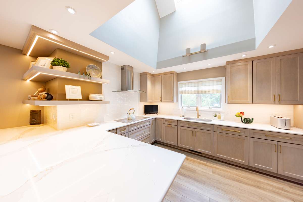 Calacatta Volegno quartz countertops in a Clarks Green, PA kitchen