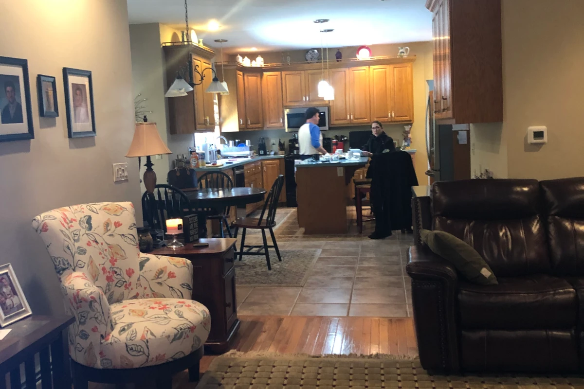 Dark, dated kitchen before remodel in Dunmore, PA