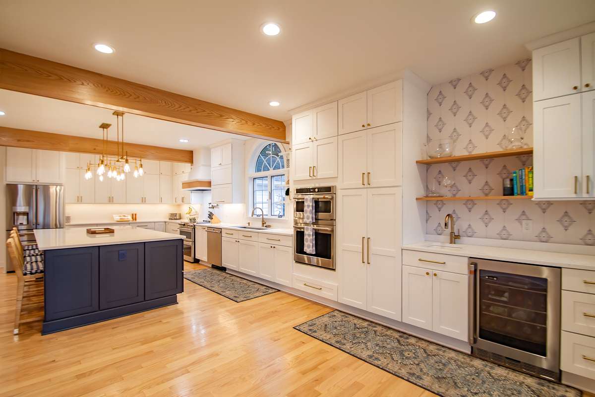 Santorini picket mosaic backsplash in a historic Scranton, PA kitchen