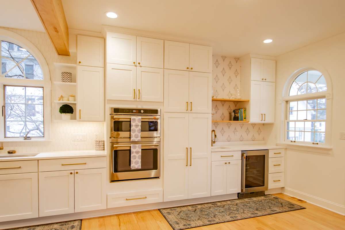 Blue and white kitchen remodel in a Scranton, PA historic home