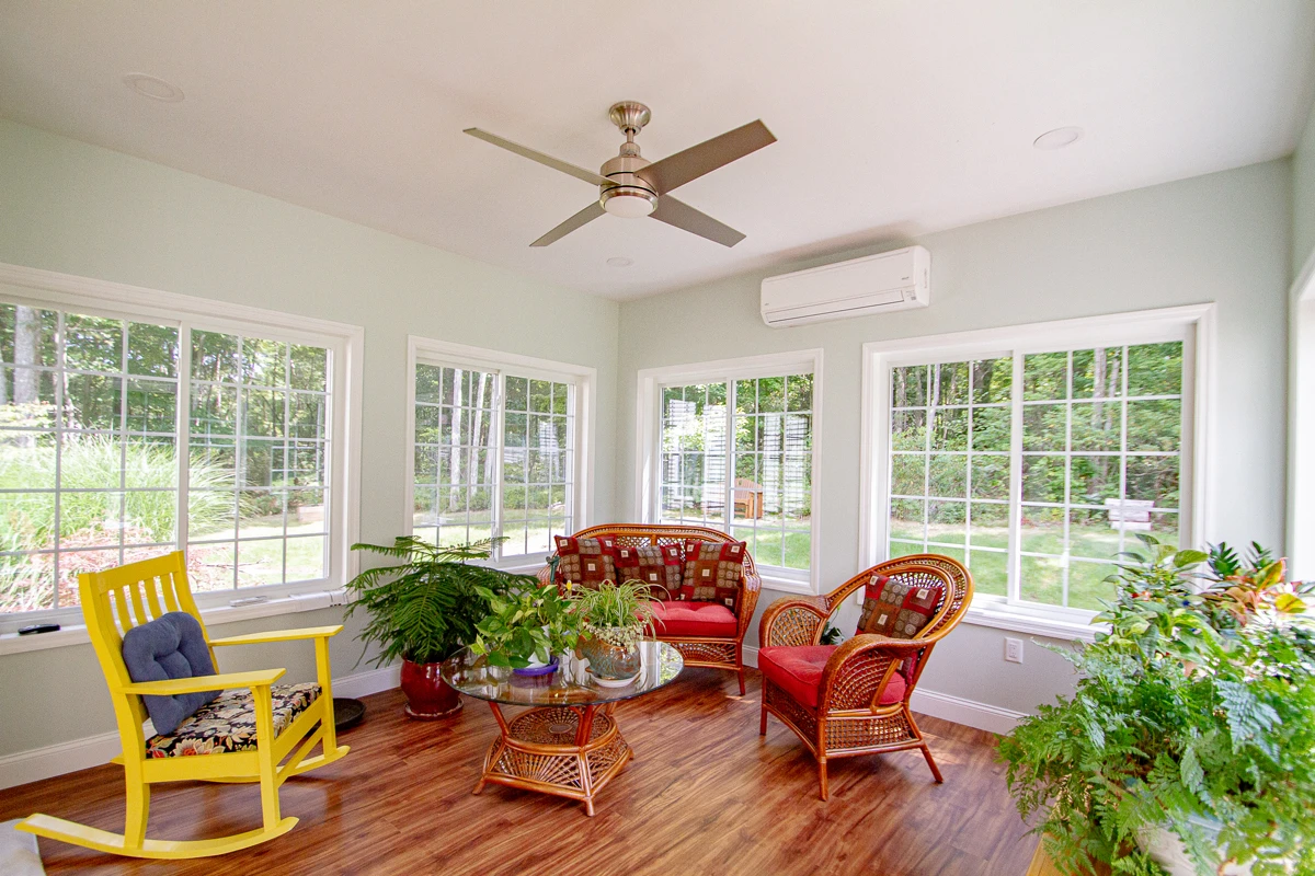 Harvey sliding windows in a Moosic, PA sunroom addition
