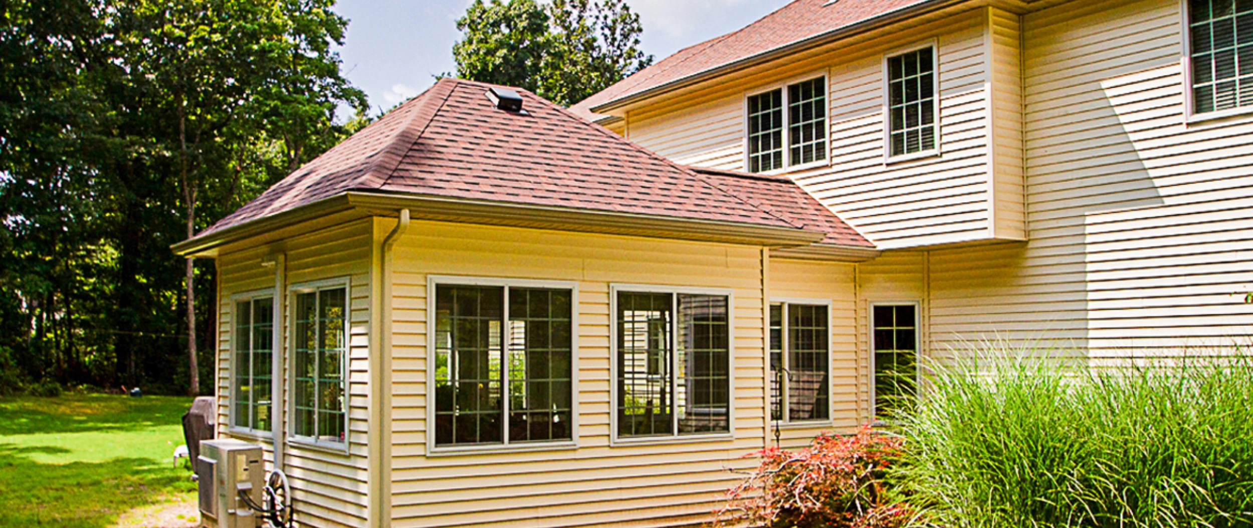 Full-season sunroom addition exterior in Moosic, PA