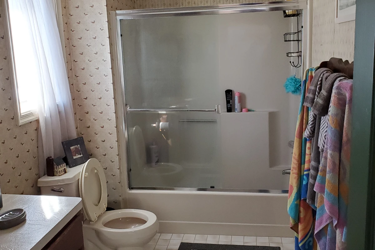 Bathroom before finishing in a Lake Ariel, PA lake house