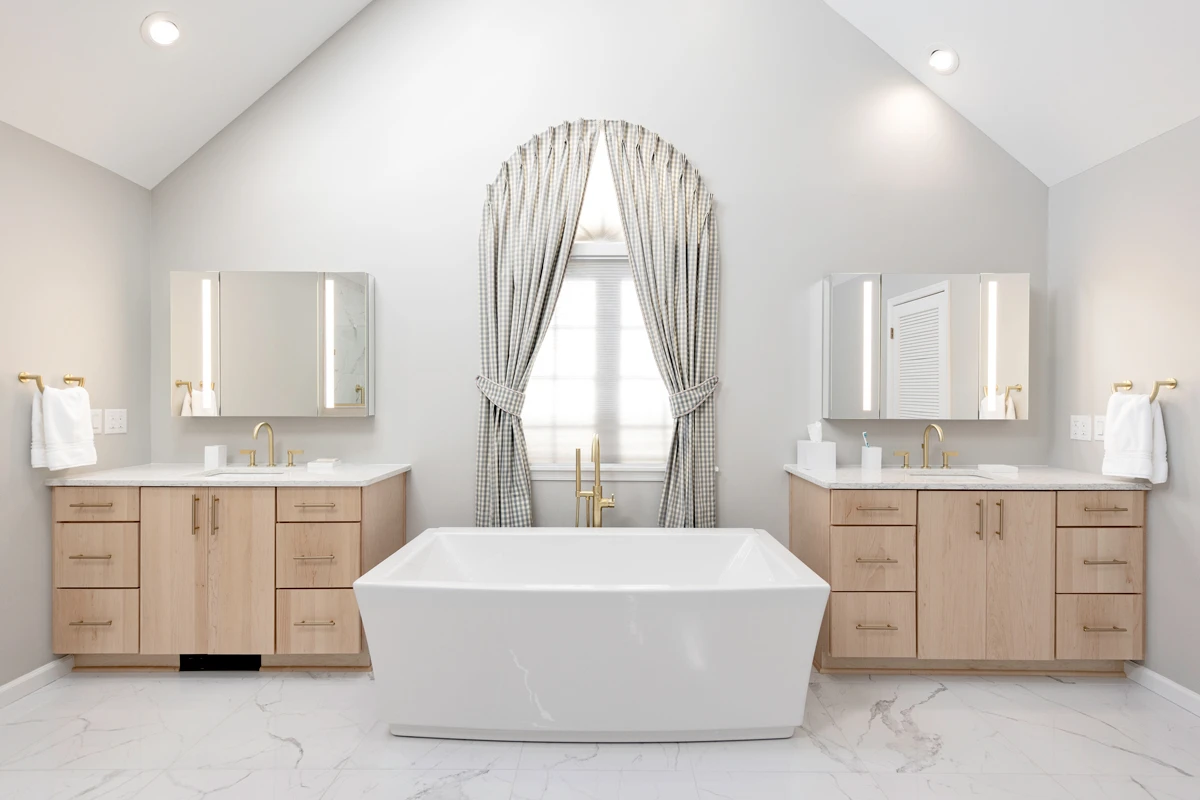Modern luxury bathroom remodel in Clarks Summit, PA by Perez DBR