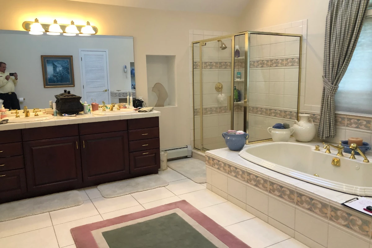 Dated finishes before bathroom transformation in Clarks Summit, PA