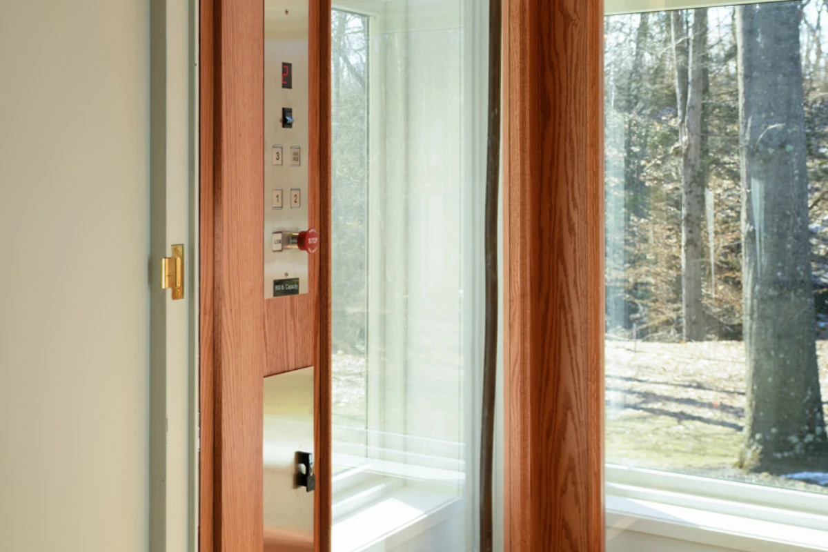 Reeded glass partition between kitchen and living area in Clarks Summit, PA