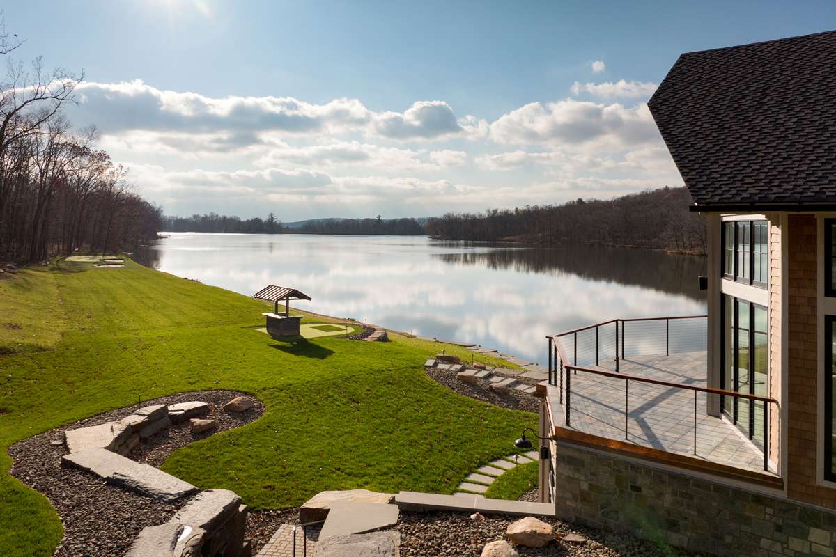Remodeled porches and landscaping at a Newton Ransom, PA home