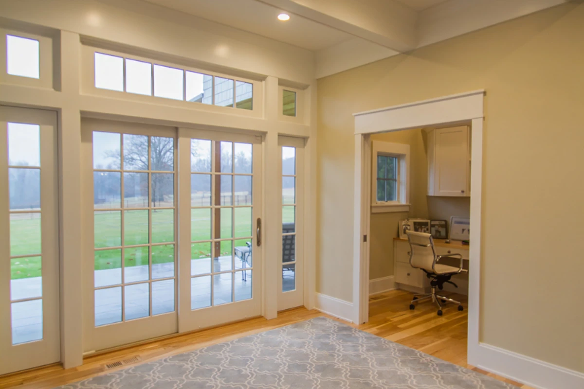Open-concept interior of a custom home at Harveys Lake, PA