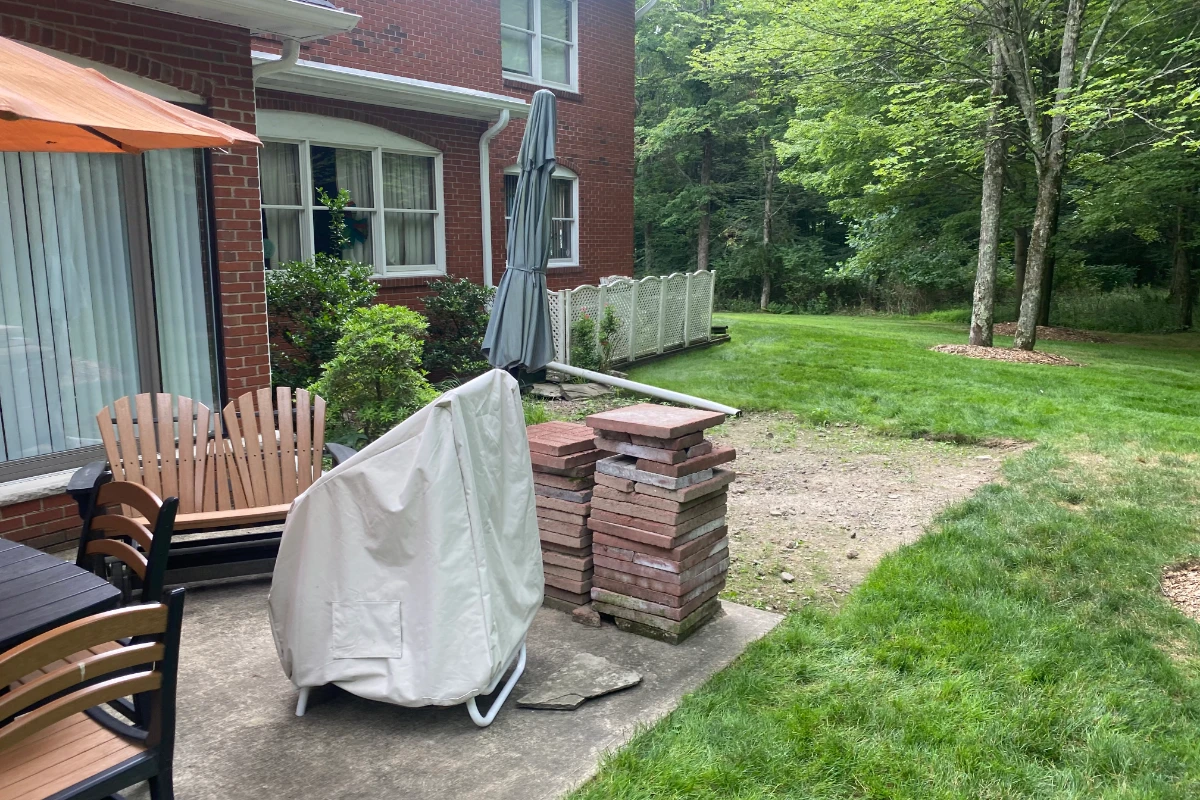 Yard before paver patio installation in Clarks Summit, PA