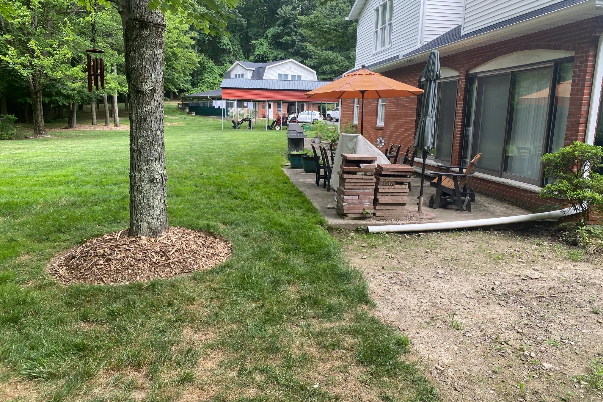 Site before custom deck build in Clarks Summit, PA