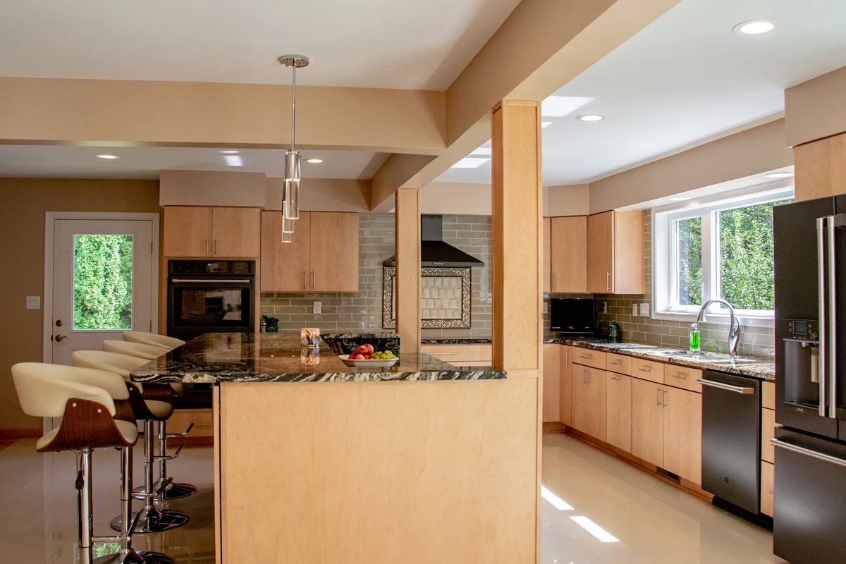 Expanded kitchen with seamless flow in South Abington Township, PA