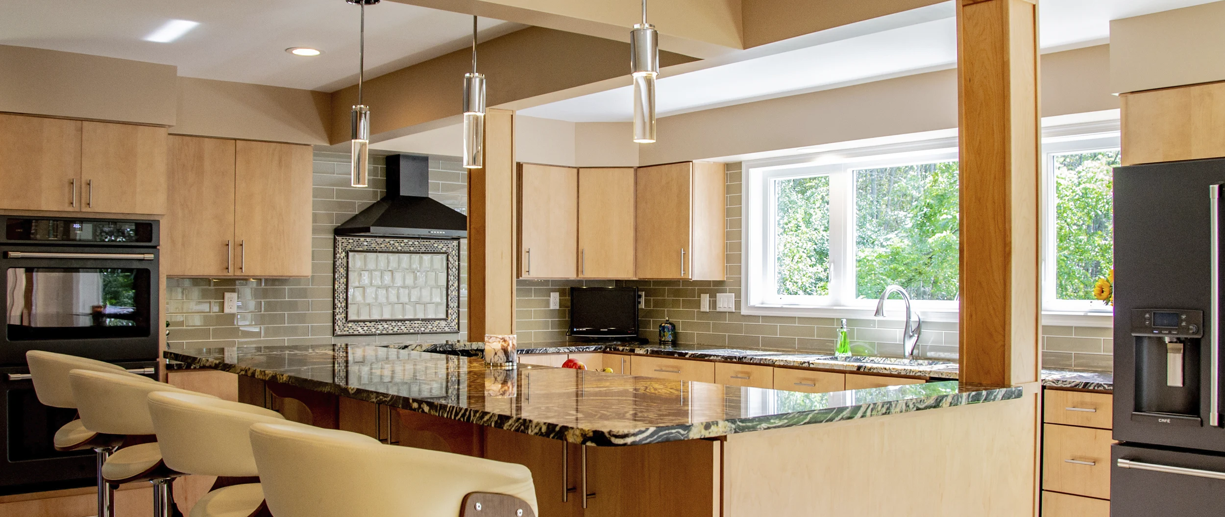 Bright open-plan kitchen in South Abington Township, PA