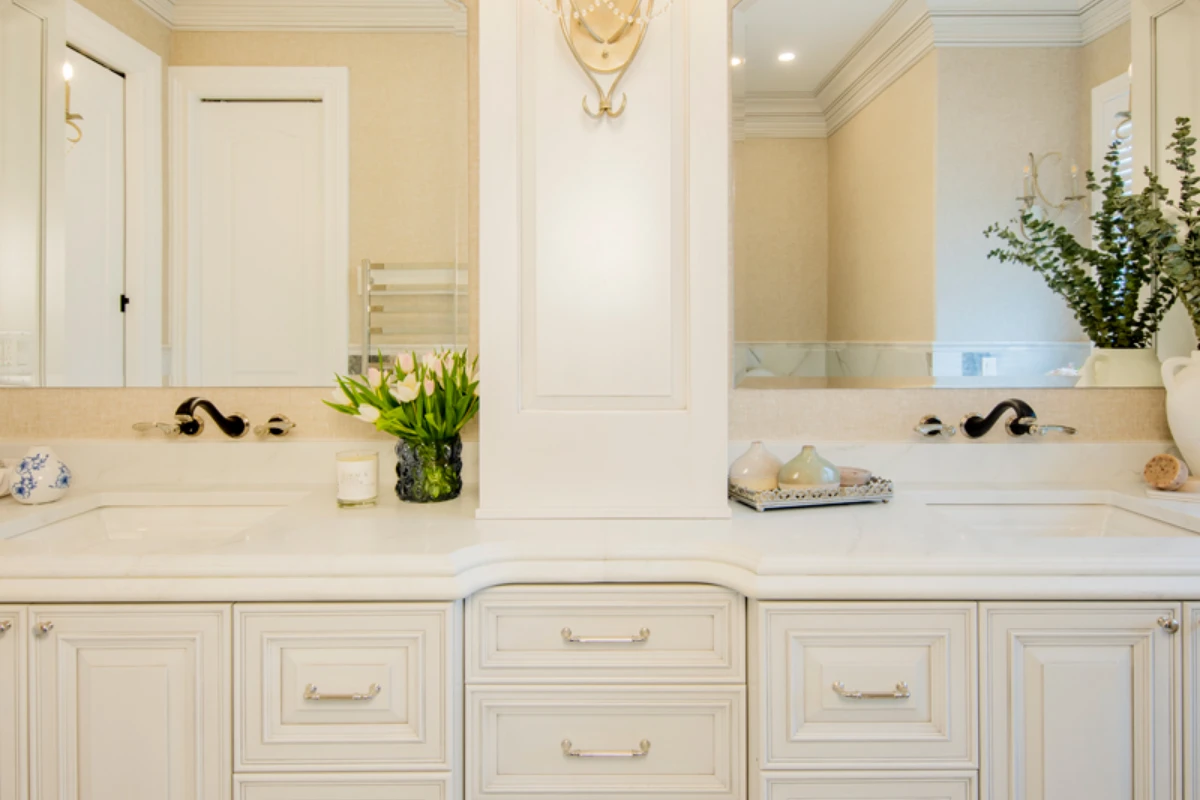 Steam shower in a French-inspired Newton Ransom, PA master bathroom