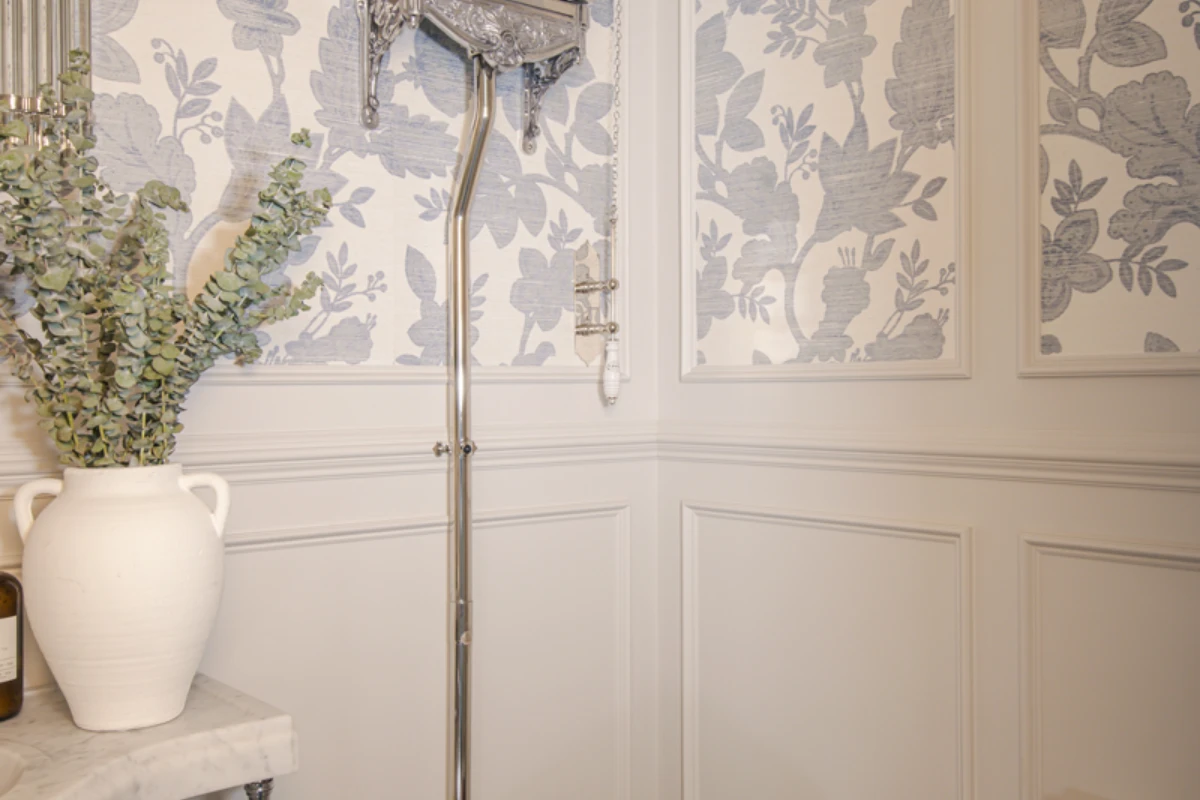 Chadder & Co. high-level cistern toilet in a Newton Ransom, PA powder room