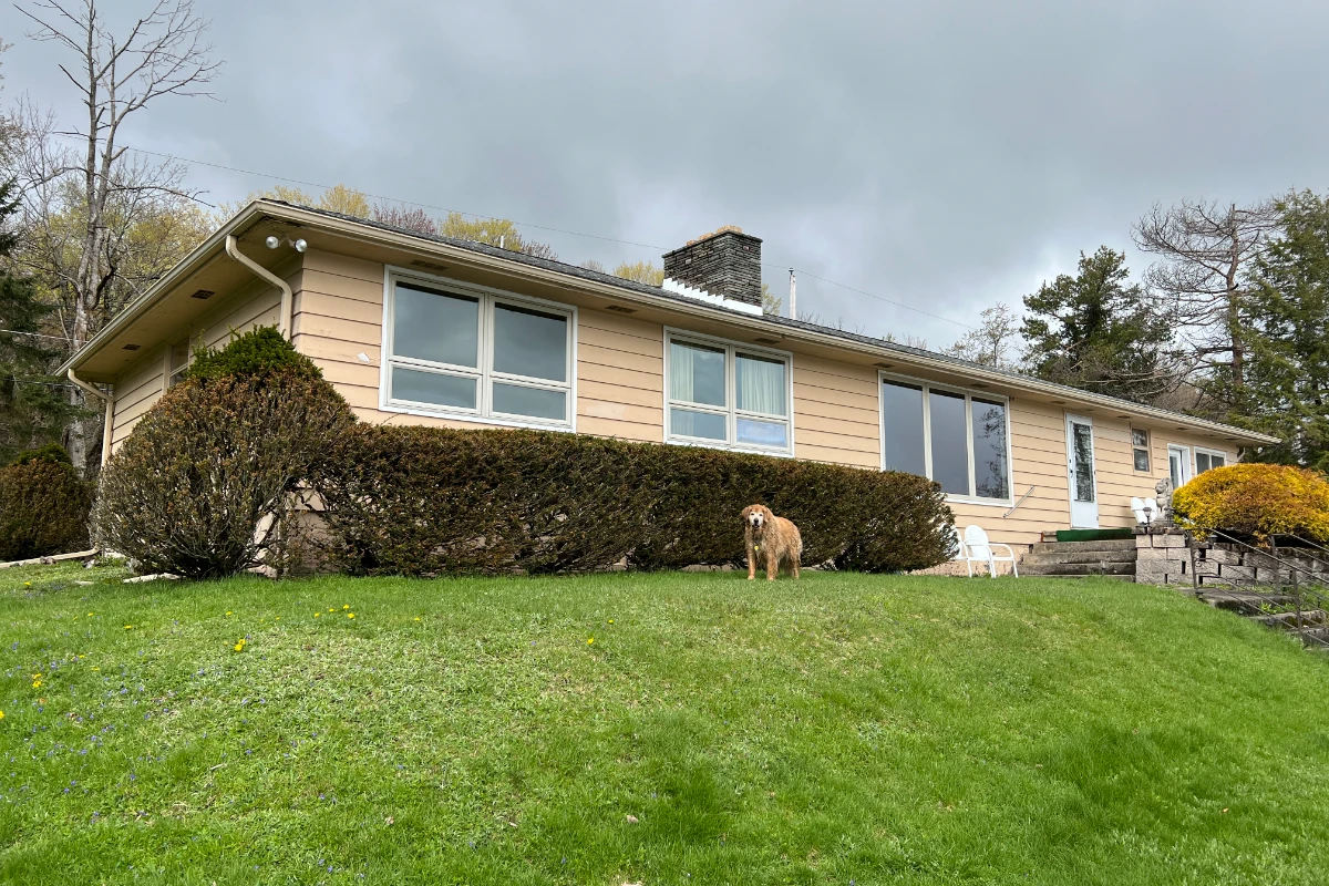 Before photo of Poyntelle, PA lakeside deck project