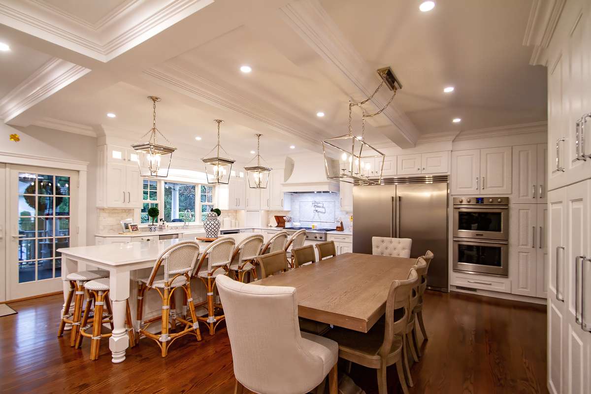 Historic kitchen remodel in Dunmore, PA with Carrara marble subway tile backsplash